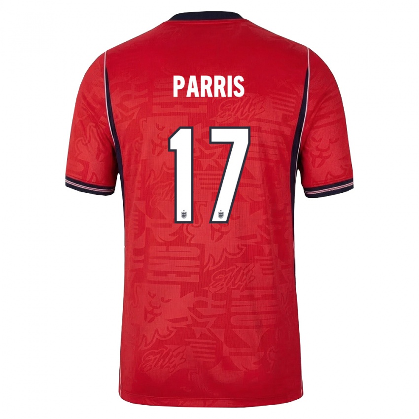 ילדים אנגליה ניקיטה פאריס #17 אדום כהה לבן הרחק ג'רזי 26-28 חולצה קצרה