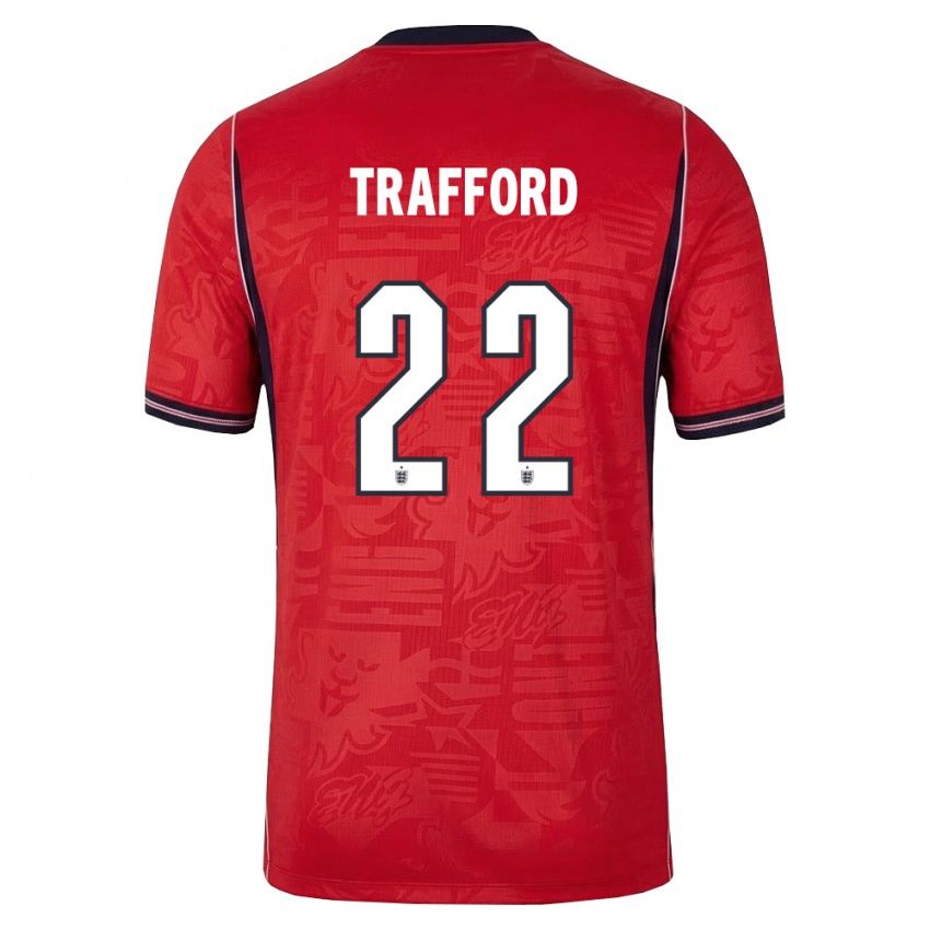 ילדים אנגליה ג'יימס טרפורד #22 אדום כהה לבן הרחק ג'רזי 26-28 חולצה קצרה