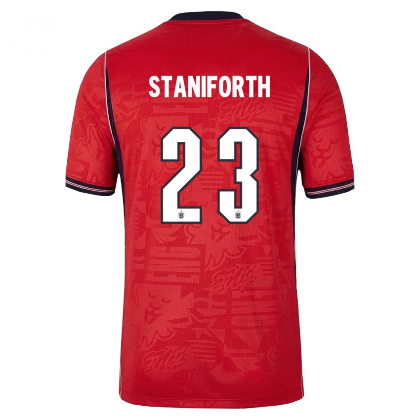 ילדים אנגליה לוסי סטניפורת' #23 אדום כהה לבן הרחק ג'רזי 26-28 חולצה קצרה