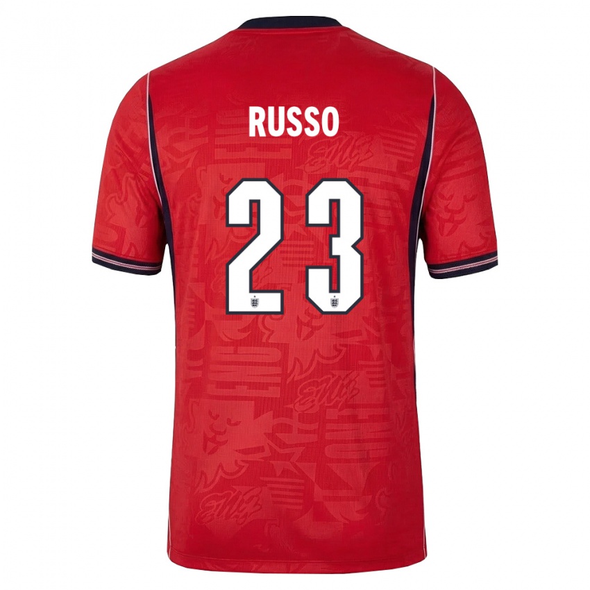 ילדים אנגליה אלסיה רוסו #23 אדום כהה לבן הרחק ג'רזי 26-28 חולצה קצרה