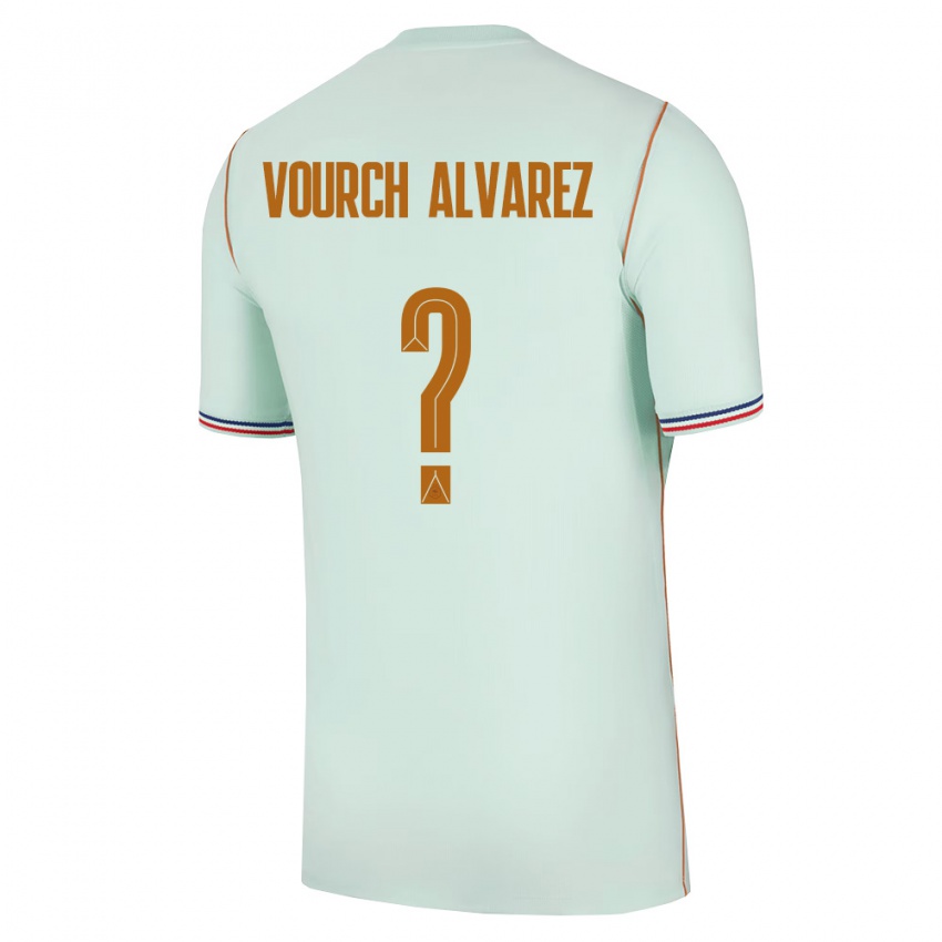 ילדים צרפת Léandro Vourch Alvarez #0 ירוק זהב הרחק ג'רזי 26-28 חולצה קצרה