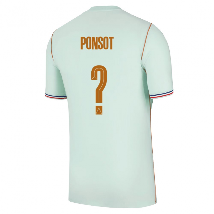 ילדים צרפת Martin Ponsot #0 ירוק זהב הרחק ג'רזי 26-28 חולצה קצרה