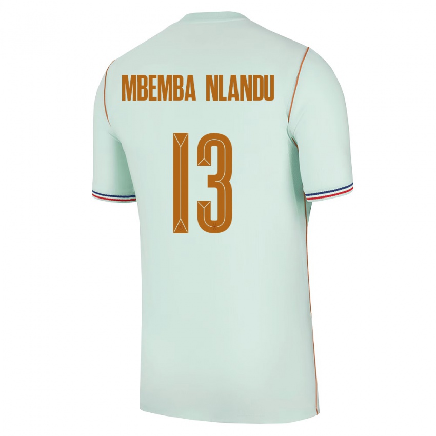 ילדים צרפת Emmanuel Mbemba Nlandu #13 ירוק זהב הרחק ג'רזי 26-28 חולצה קצרה