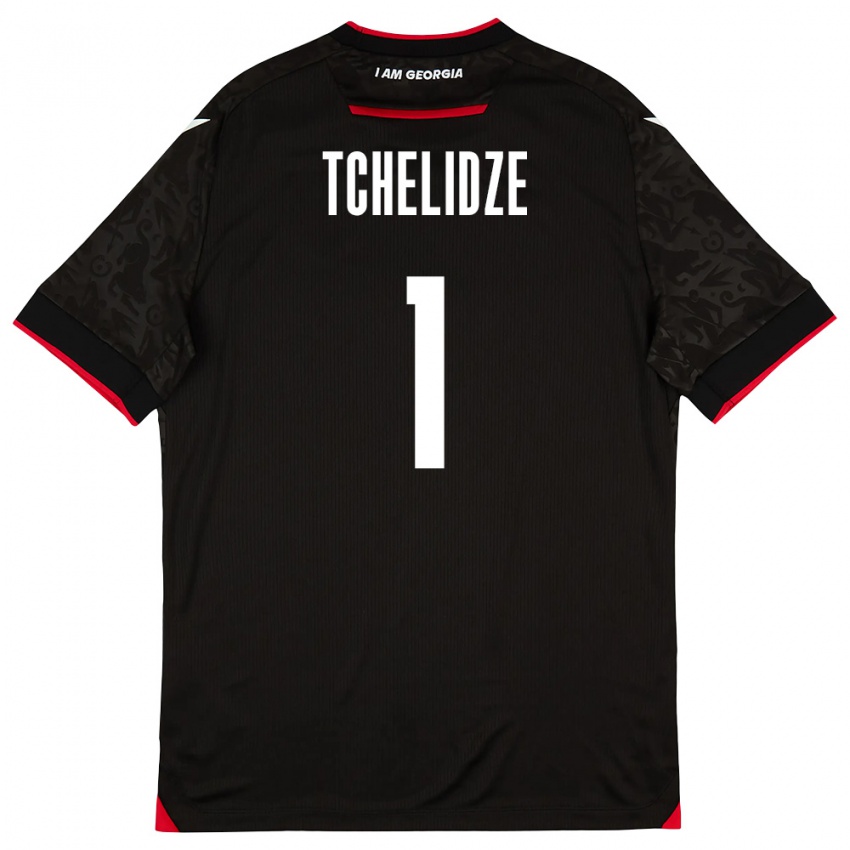 ילדים גאורגיה Mate Tchelidze #1 שחור לבן אדום הרחק ג'רזי 26-28 חולצה קצרה