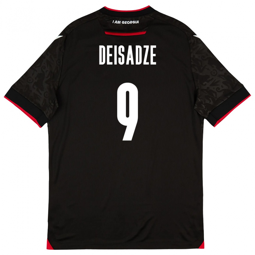 ילדים גאורגיה Diego Deisadze #9 שחור לבן אדום הרחק ג'רזי 26-28 חולצה קצרה