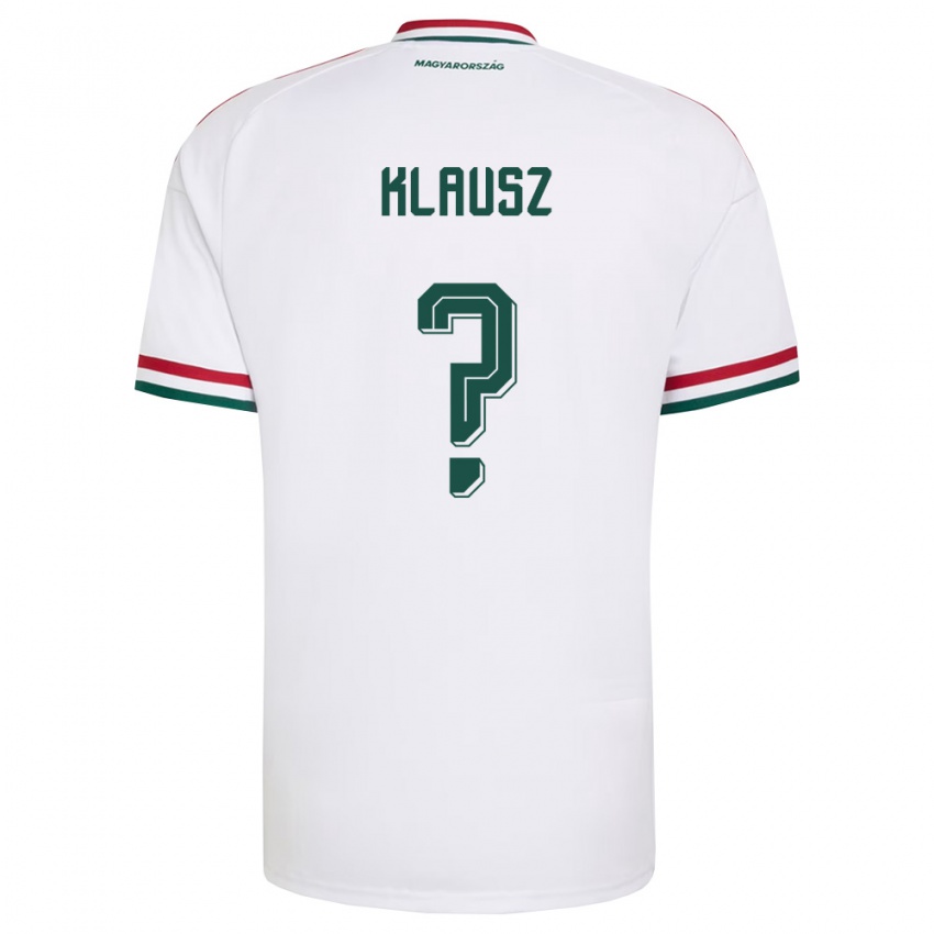 ילדים הונגריה Milán Klausz #0 לבן אדום ירוק הרחק ג'רזי 26-28 חולצה קצרה