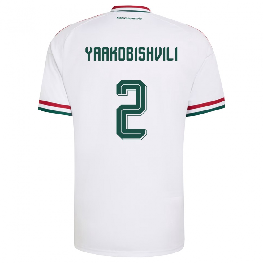 ילדים הונגריה Antal Yaakobishvili #2 לבן אדום ירוק הרחק ג'רזי 26-28 חולצה קצרה