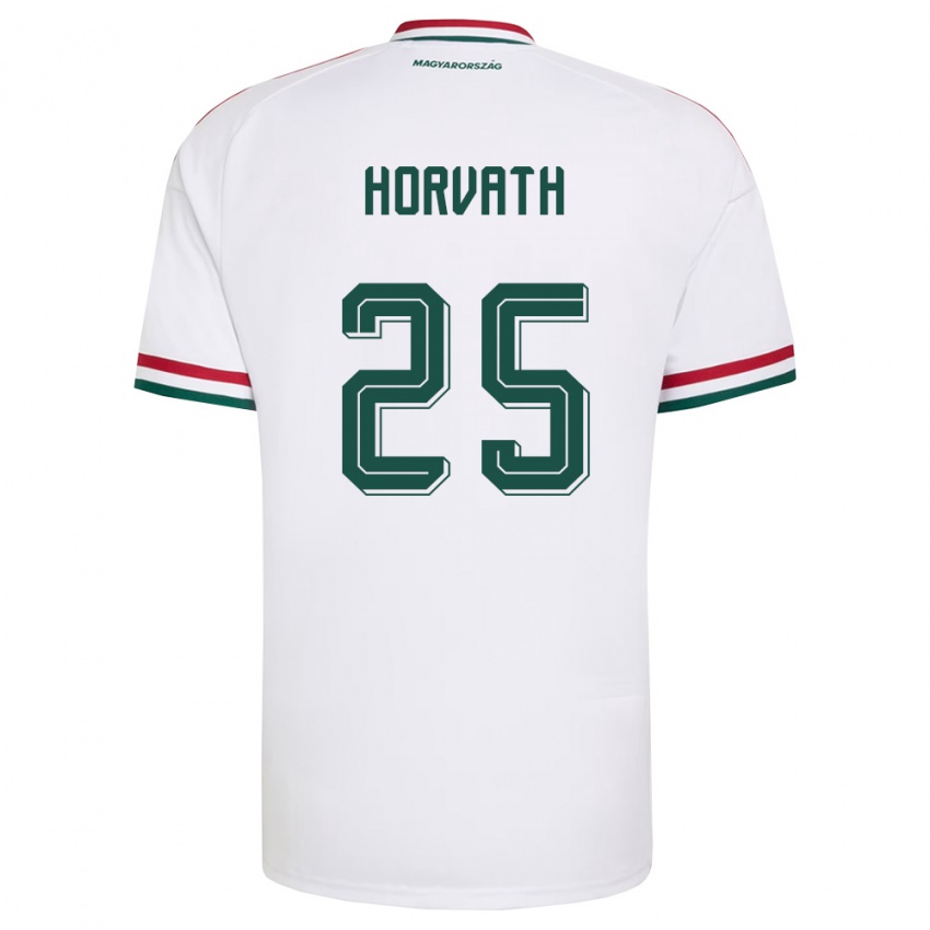 ילדים הונגריה Krisztofer Horváth #25 לבן אדום ירוק הרחק ג'רזי 26-28 חולצה קצרה