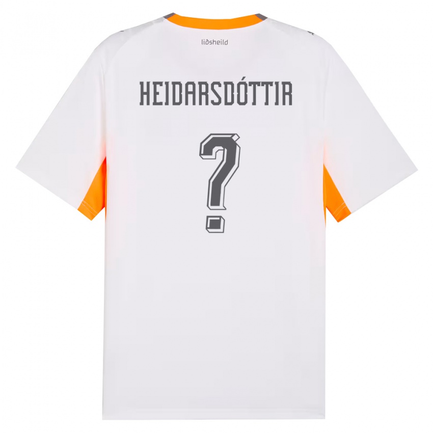 ילדים אִיסלַנד Sædís Rún Heiðarsdóttir #0 לבן כתום אפור הרחק ג'רזי 26-28 חולצה קצרה