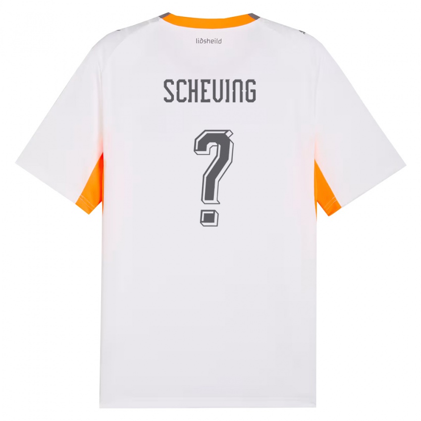 ילדים אִיסלַנד Auður Sveinbjörnsdóttir Scheving #0 לבן כתום אפור הרחק ג'רזי 26-28 חולצה קצרה