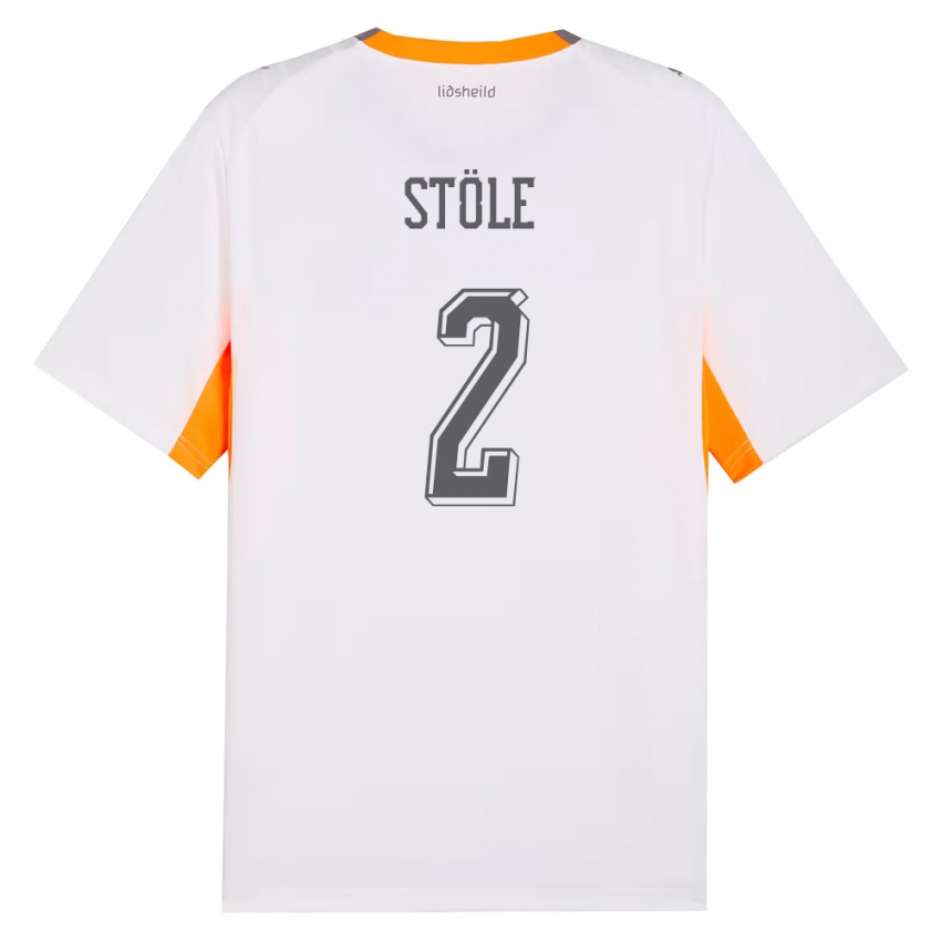 ילדים אִיסלַנד Ingimar Torbjörnsson Stöle #2 לבן כתום אפור הרחק ג'רזי 26-28 חולצה קצרה