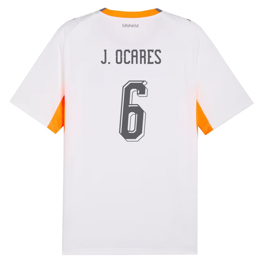 ילדים אִיסלַנד Jakob Ocares Kristjánsson #6 לבן כתום אפור הרחק ג'רזי 26-28 חולצה קצרה