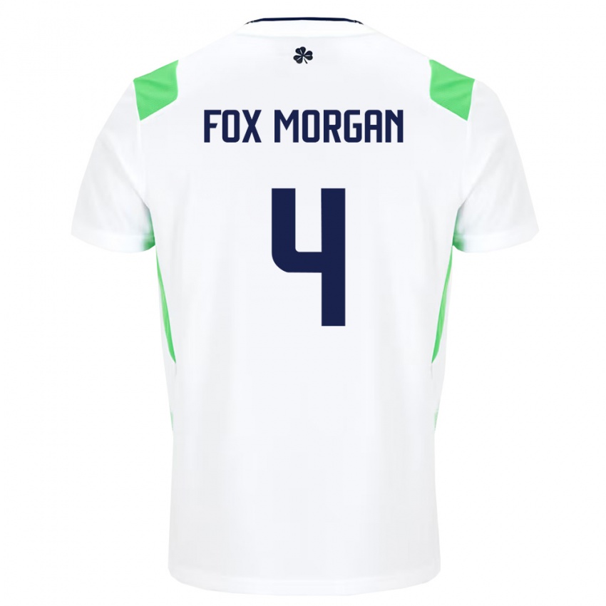ילדים אירלנד Robert Fox Morgan #4 לבן ירוק בהיר הרחק ג'רזי 26-28 חולצה קצרה