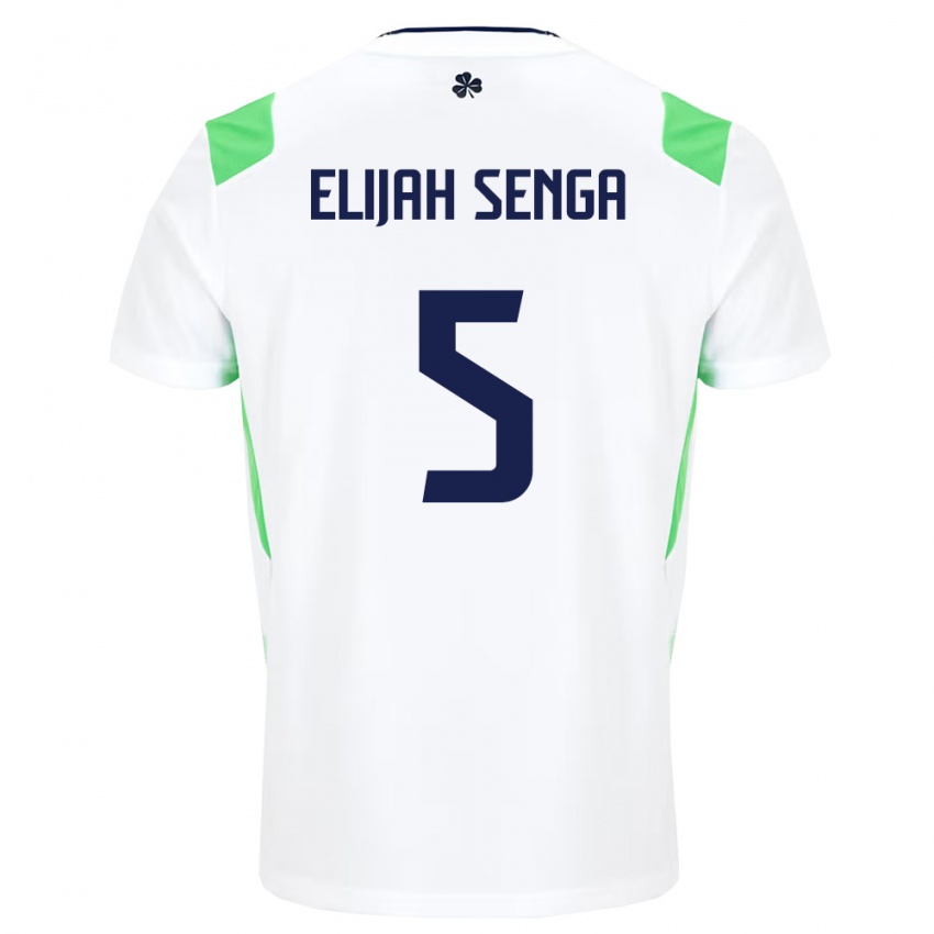 ילדים אירלנד Ben Elijah Senga #5 לבן ירוק בהיר הרחק ג'רזי 26-28 חולצה קצרה