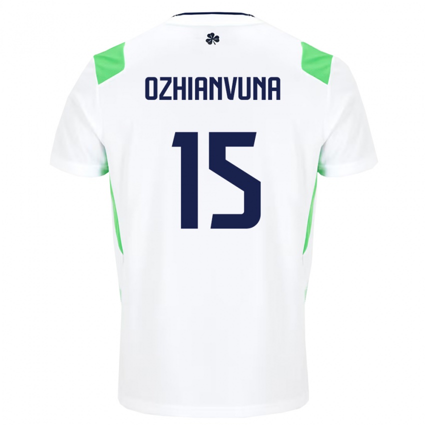 ילדים אירלנד Victor Ozhianvuna #15 לבן ירוק בהיר הרחק ג'רזי 26-28 חולצה קצרה
