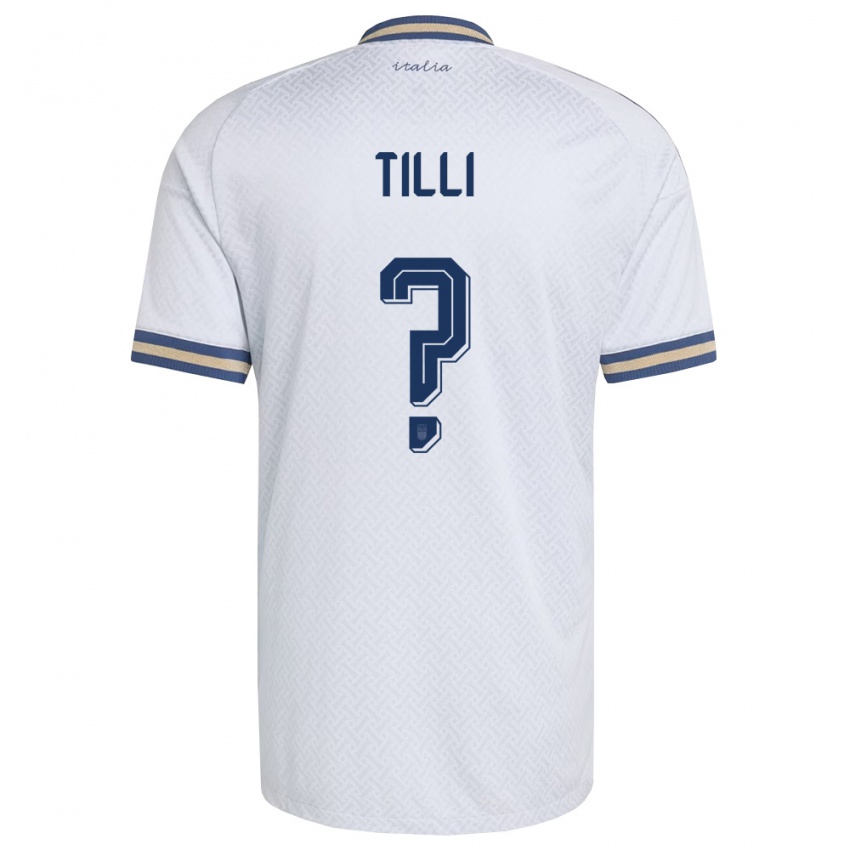ילדים איטליה Davide Tilli #0 שמנת כהה זהב הרחק ג'רזי 26-28 חולצה קצרה