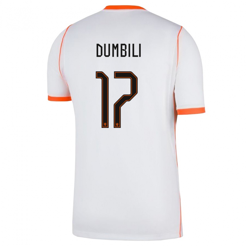 ילדים הולנד Samuel Dumbili #17 לבן כתום הרחק ג'רזי 26-28 חולצה קצרה