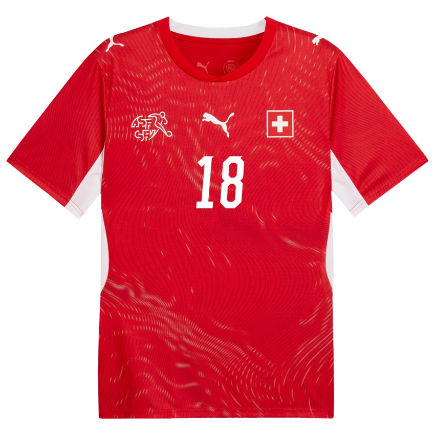 גברים שווייץ אדמיר מחמדי #18 אדום לבן ג'רזי ביתית 26-28 חולצה קצרה