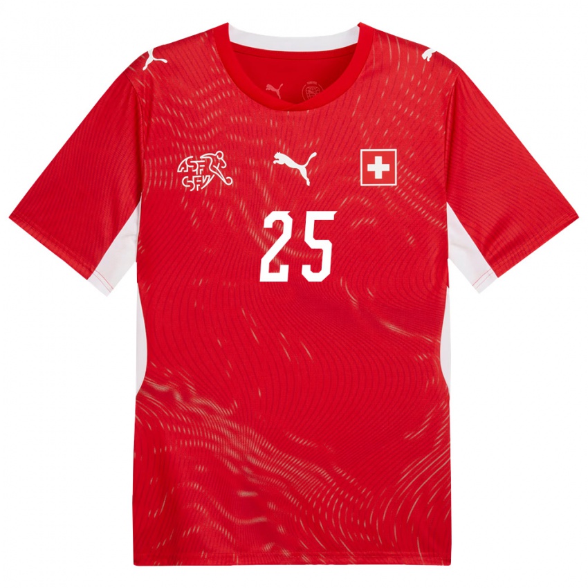 גברים שווייץ ארווין קומארט #25 אדום לבן ג'רזי ביתית 26-28 חולצה קצרה
