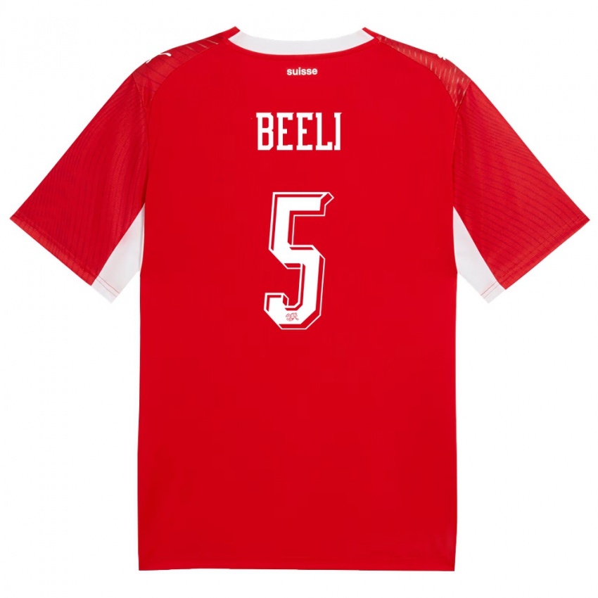 גברים שווייץ מישה בלי #5 אדום לבן ג'רזי ביתית 26-28 חולצה קצרה