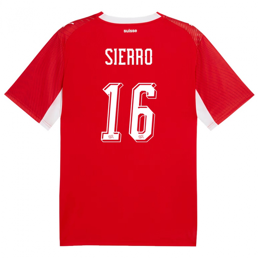 גברים שווייץ וינסנט זיירו #16 אדום לבן ג'רזי ביתית 26-28 חולצה קצרה