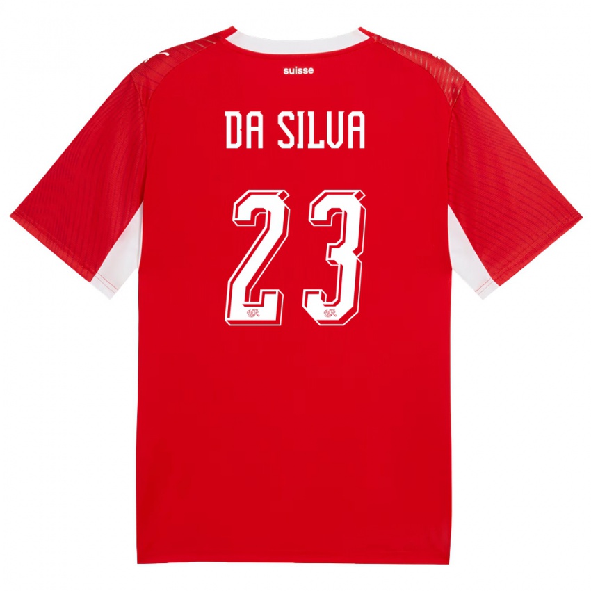 גברים שווייץ דייוויד דה סילבה #23 אדום לבן ג'רזי ביתית 26-28 חולצה קצרה