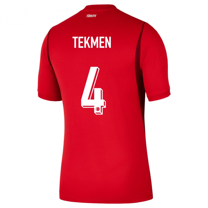 גברים טורקיה Ece Tekmen #4 אדום בורדו ג'רזי ביתית 26-28 חולצה קצרה
