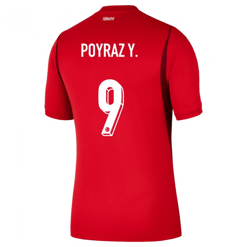 גברים טורקיה Poyraz Yıldırım #9 אדום בורדו ג'רזי ביתית 26-28 חולצה קצרה