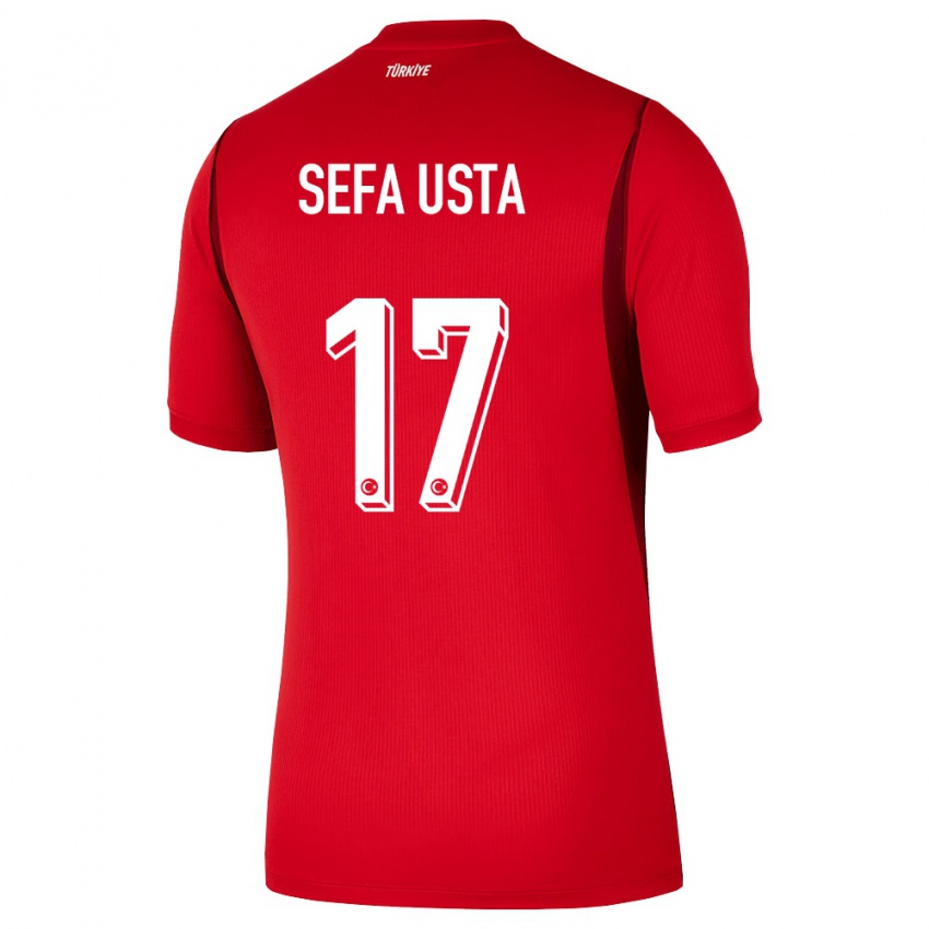 גברים טורקיה Emir Sefa Usta #17 אדום בורדו ג'רזי ביתית 26-28 חולצה קצרה