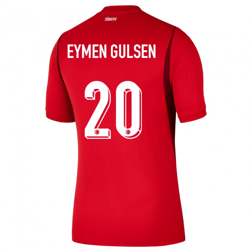 גברים טורקיה Ahmet Eymen Gülşen #20 אדום בורדו ג'רזי ביתית 26-28 חולצה קצרה