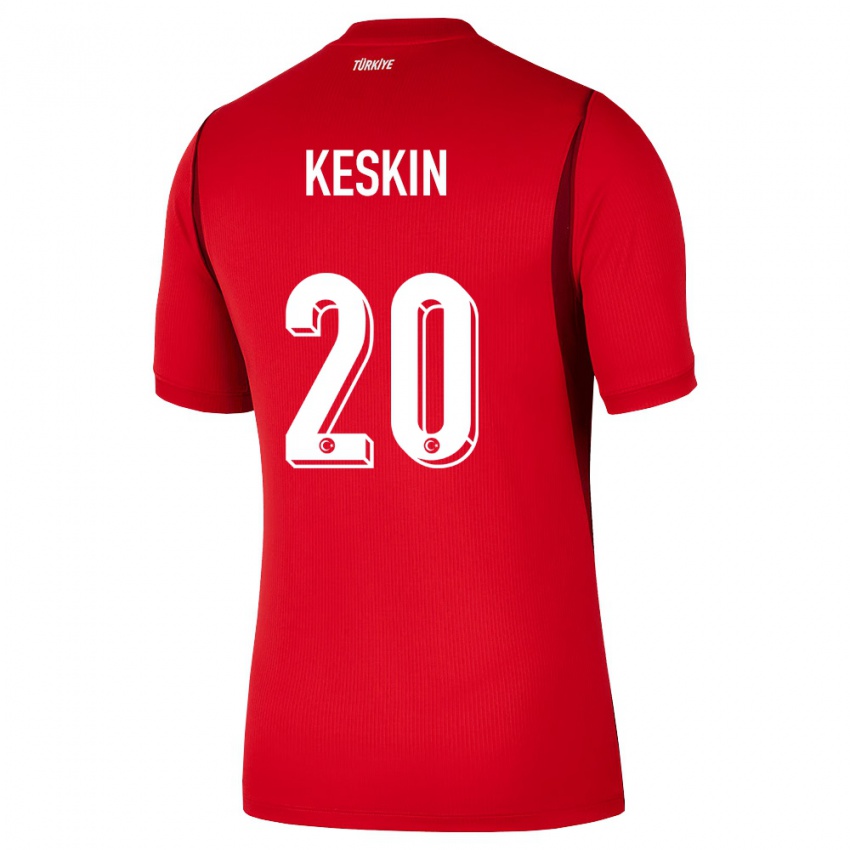 גברים טורקיה Elif Keskin #20 אדום בורדו ג'רזי ביתית 26-28 חולצה קצרה