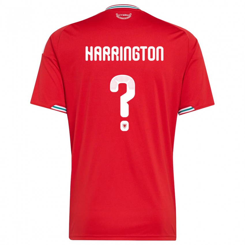 גברים ויילס Theo Harrington #0 אדום לבן ירוק ג'רזי ביתית 26-28 חולצה קצרה