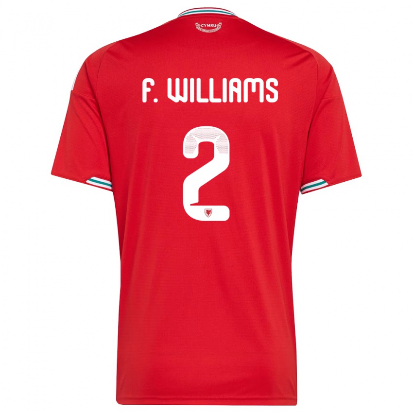 גברים ויילס Fabian Williams #2 אדום לבן ירוק ג'רזי ביתית 26-28 חולצה קצרה