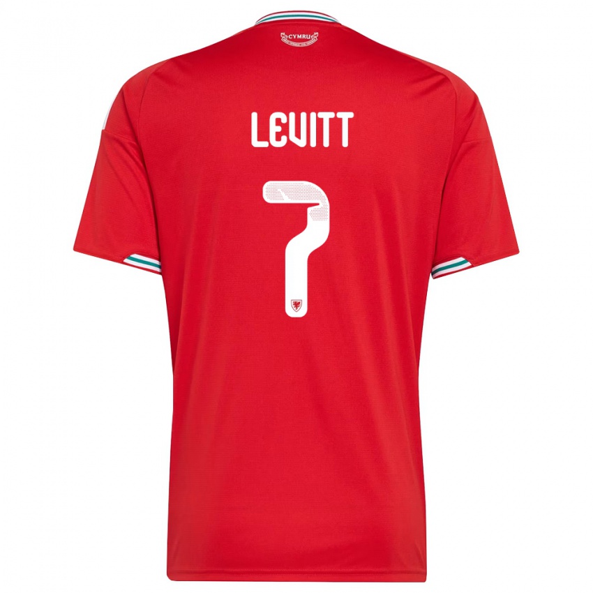 גברים ויילס דילן לוויט #7 אדום לבן ירוק ג'רזי ביתית 26-28 חולצה קצרה