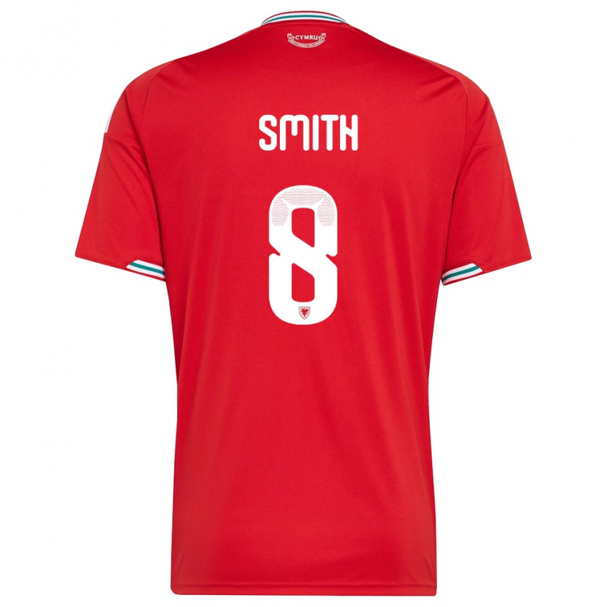 גברים ויילס מאט סמית #8 אדום לבן ירוק ג'רזי ביתית 26-28 חולצה קצרה