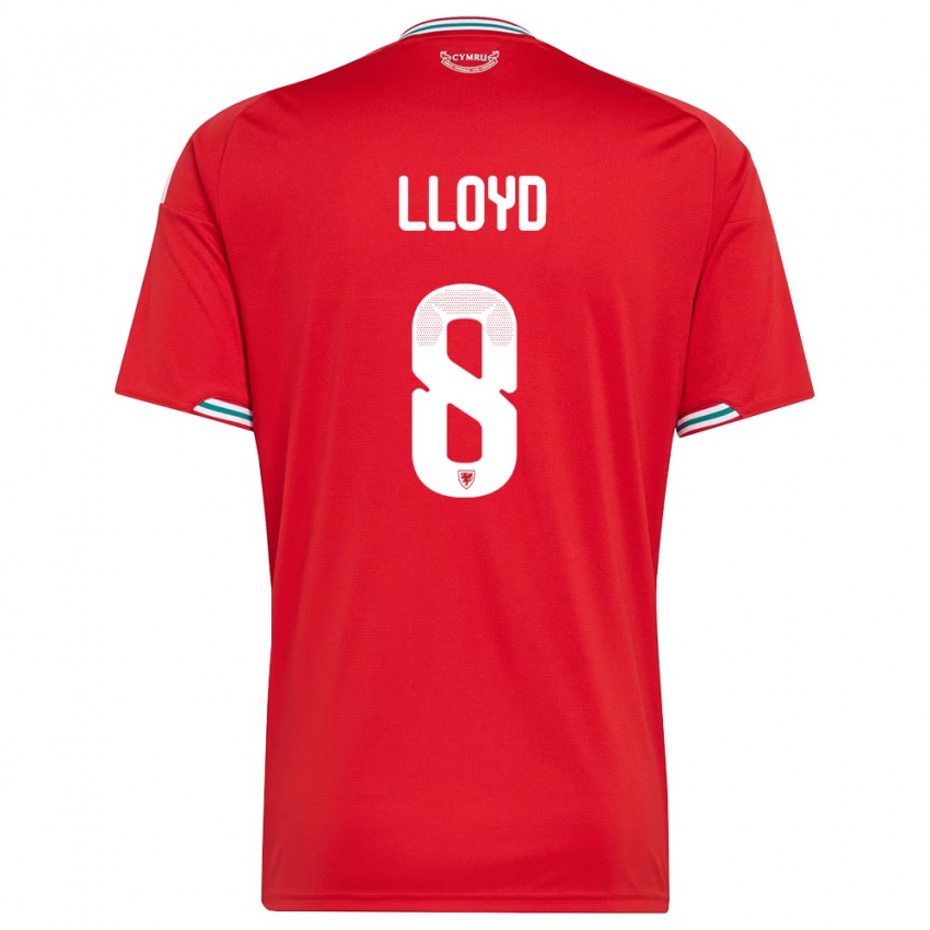 גברים ויילס בן לויד #8 אדום לבן ירוק ג'רזי ביתית 26-28 חולצה קצרה