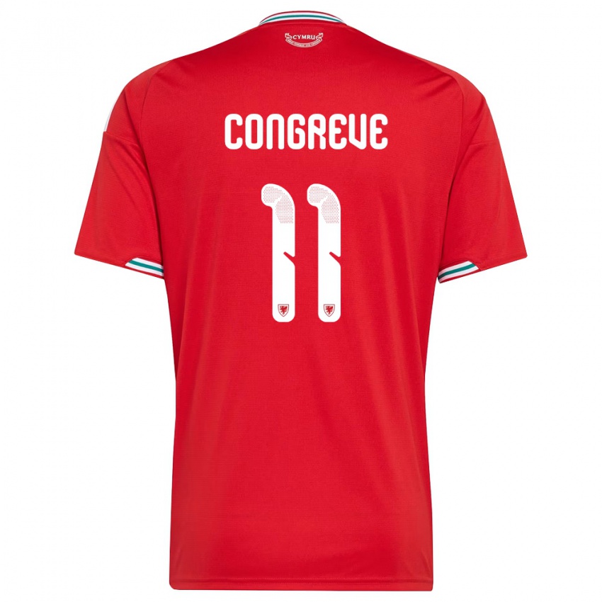 גברים ויילס קמרון קונריב #11 אדום לבן ירוק ג'רזי ביתית 26-28 חולצה קצרה