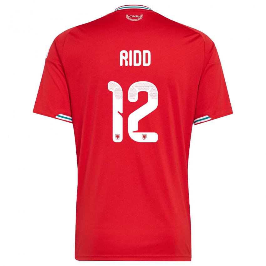 גברים ויילס לואיס ריד #12 אדום לבן ירוק ג'רזי ביתית 26-28 חולצה קצרה