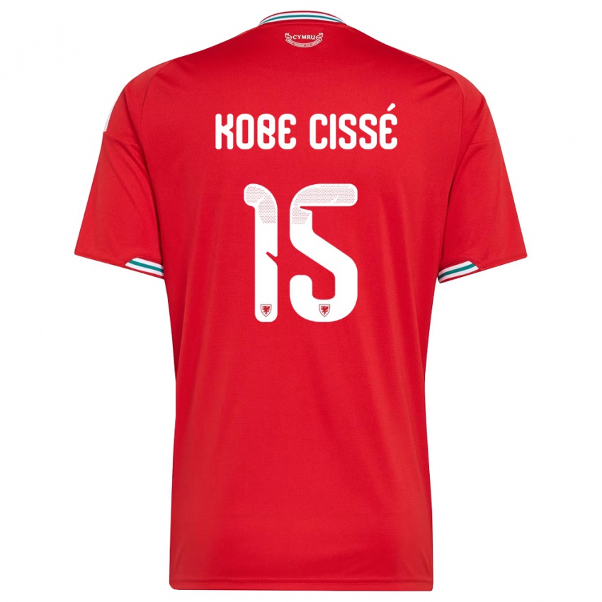 גברים ויילס Prince Kobe Cissé #15 אדום לבן ירוק ג'רזי ביתית 26-28 חולצה קצרה