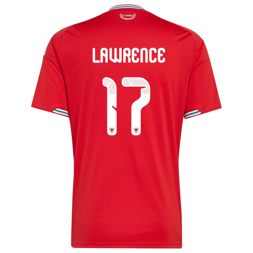 גברים ויילס נדיה לורנס #17 אדום לבן ירוק ג'רזי ביתית 26-28 חולצה קצרה