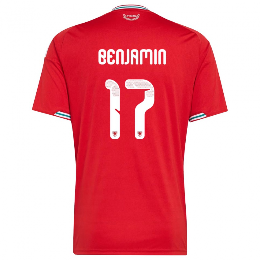 גברים ויילס עומארי בנג׳מין #17 אדום לבן ירוק ג'רזי ביתית 26-28 חולצה קצרה