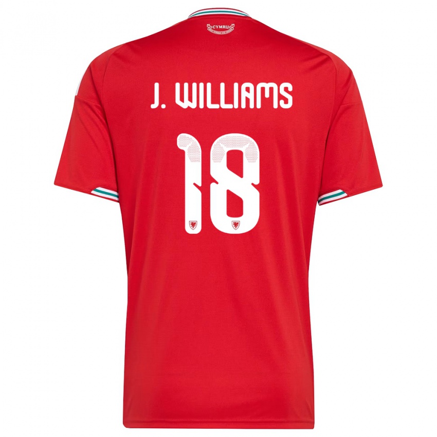 גברים ויילס ג'ונתן וויליאמס #18 אדום לבן ירוק ג'רזי ביתית 26-28 חולצה קצרה