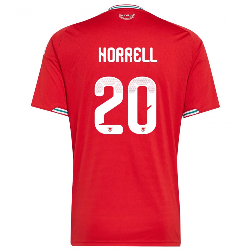 גברים ויילס גרייס הורל #20 אדום לבן ירוק ג'רזי ביתית 26-28 חולצה קצרה