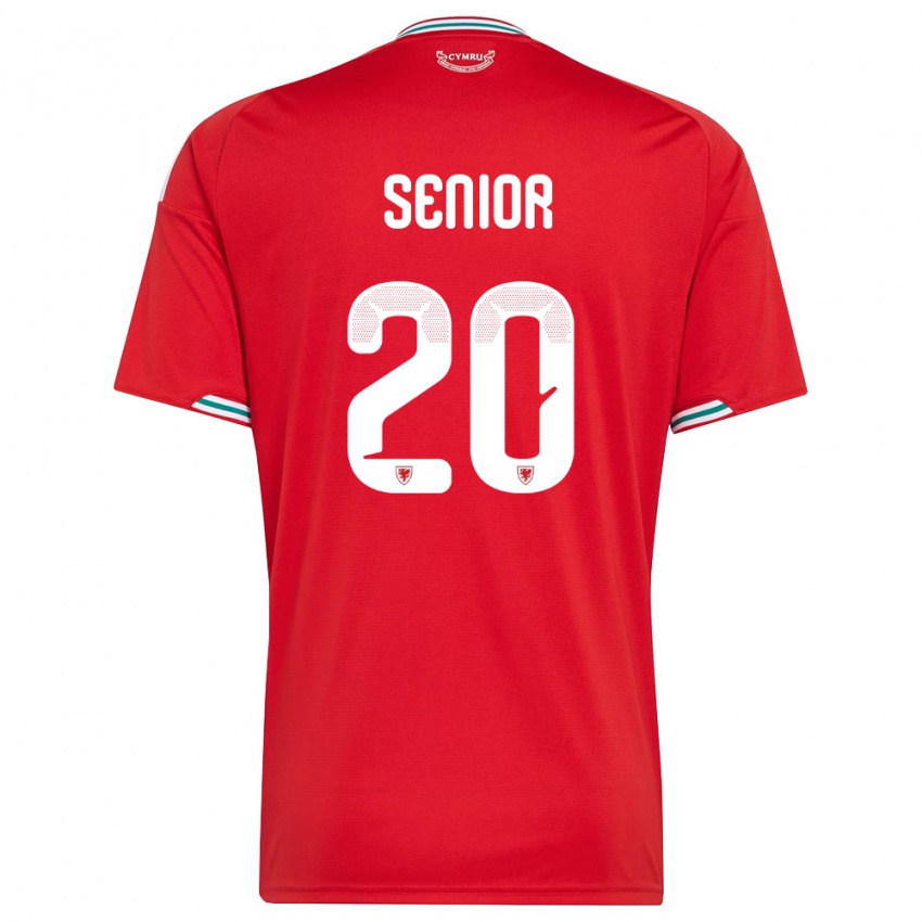 גברים ויילס מאט סניור #20 אדום לבן ירוק ג'רזי ביתית 26-28 חולצה קצרה