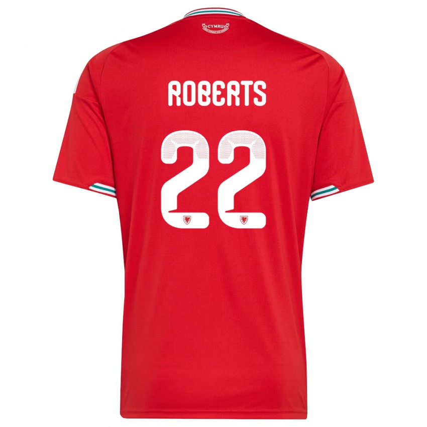 גברים ויילס Lucas Roberts #22 אדום לבן ירוק ג'רזי ביתית 26-28 חולצה קצרה