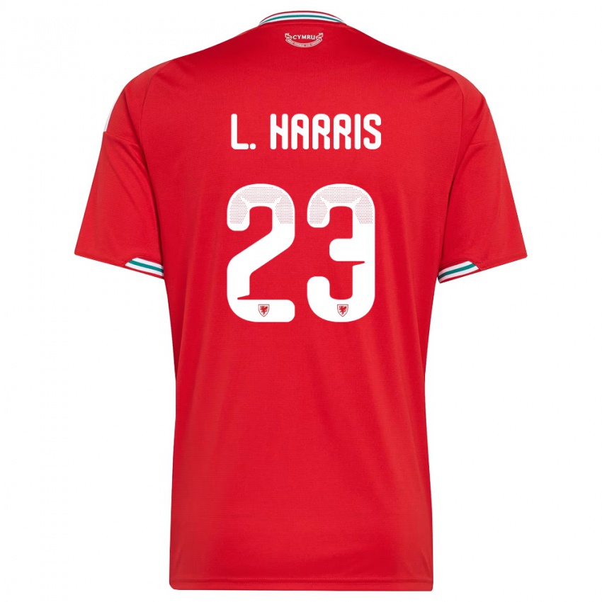 גברים ויילס לוק האריס #23 אדום לבן ירוק ג'רזי ביתית 26-28 חולצה קצרה