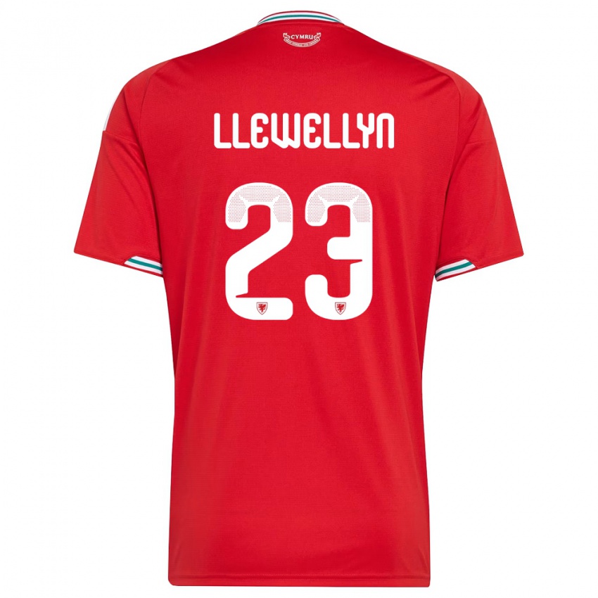 גברים ויילס פייון לוולין #23 אדום לבן ירוק ג'רזי ביתית 26-28 חולצה קצרה