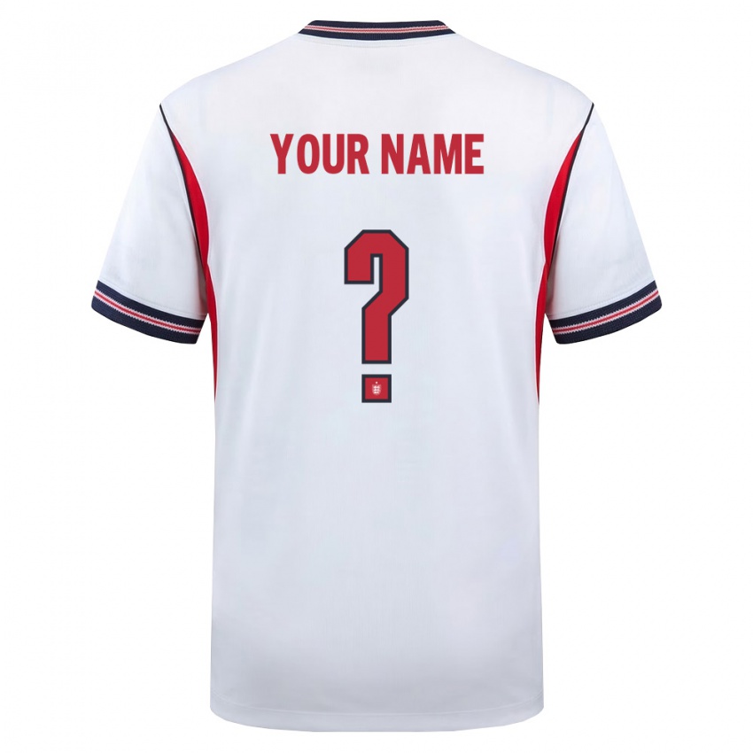 גברים אנגליה השם שלך #0 לבן כהה אדום ג'רזי ביתית 26-28 חולצה קצרה