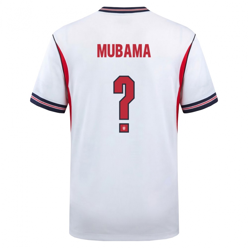 גברים אנגליה אלוהי מובאמה #0 לבן כהה אדום ג'רזי ביתית 26-28 חולצה קצרה