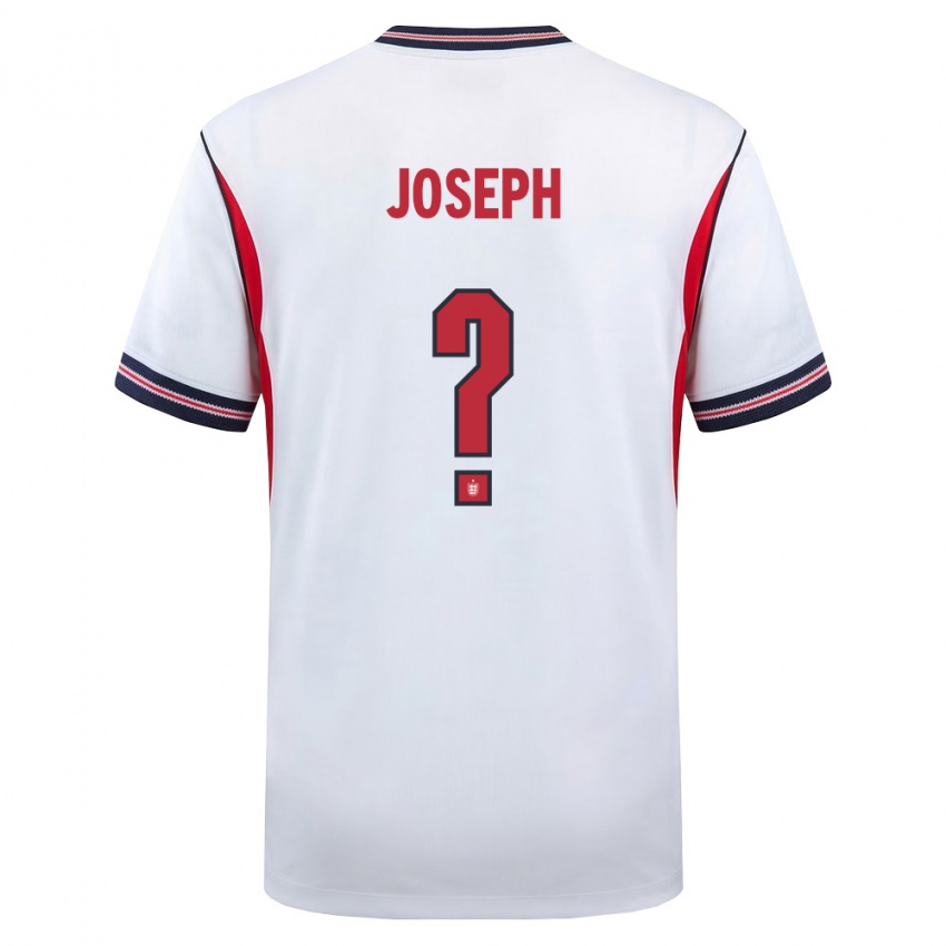 גברים אנגליה Vincent Joseph #0 לבן כהה אדום ג'רזי ביתית 26-28 חולצה קצרה